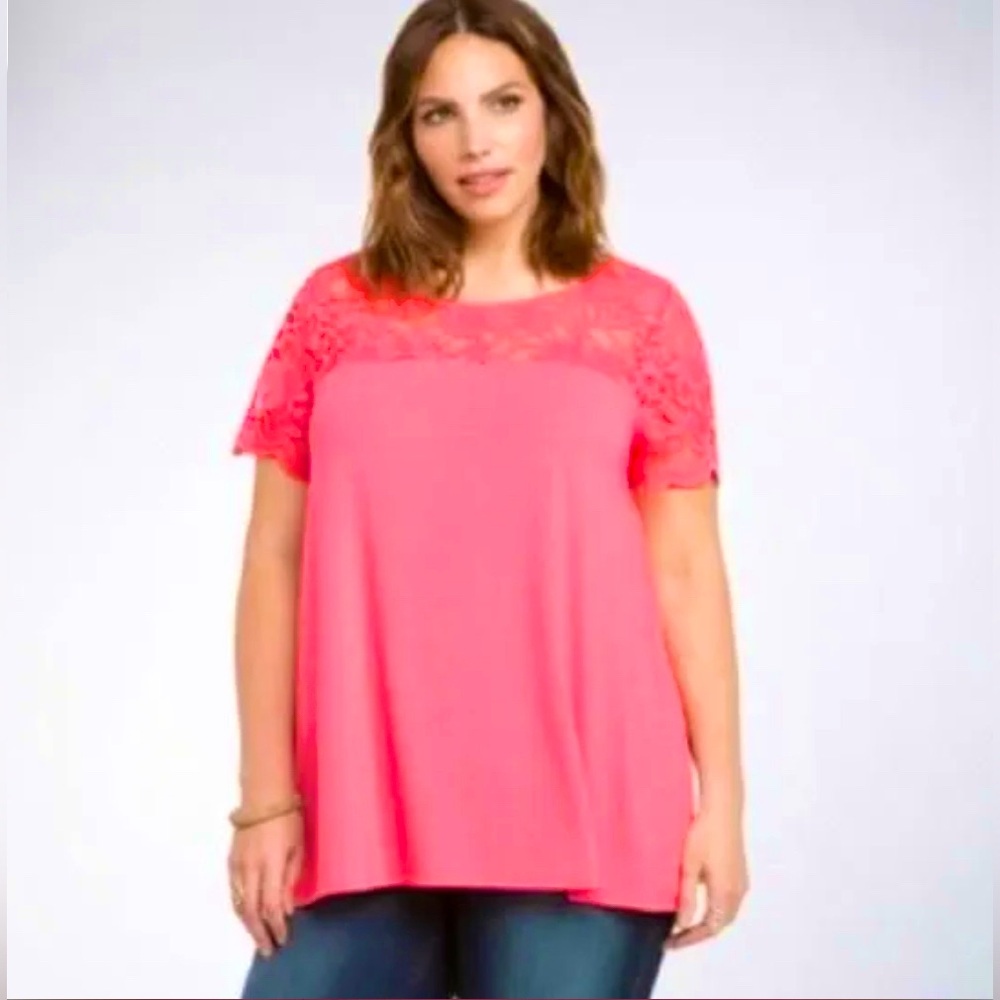 Torrid  Women's Lace Sleeve Top - Pink Size 3
Lacy Boho Vacation